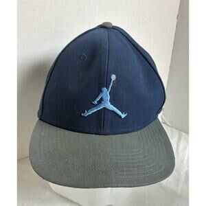 Jumpman Air Jordan Adjustable Navy Blue Embroidered Snapback Hat Cap EUC